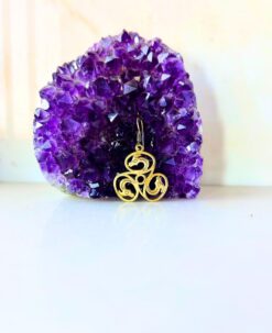 5/20 Pairs Triskelion Swirl Brass Earrings