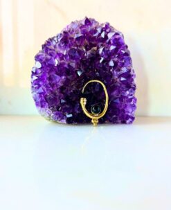 5/20 Pairs Black Tribal Spiral Brass Earrings