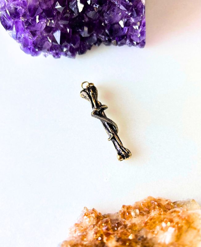 1/3/10 Pieces Snake Wrapped Bone Brass Pendant