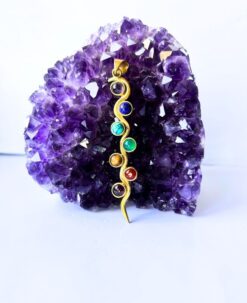 1/3/10 Pieces Embedded Gemstones Spiral Brass Pendant