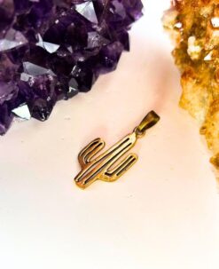 1/3/10 Pieces Cactus Silhouette Brass Pendant