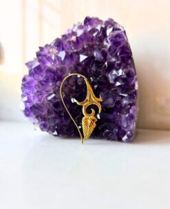 5/20 Pairs Leaf Swirl Spiral Brass Earrings