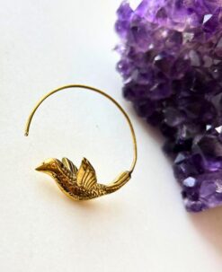 5/20 Pairs Flying Bird Spiral Brass Earrings