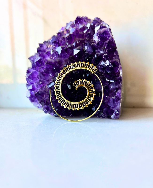 5/20 Pairs Ancient Spiral Filigree Brass Earrings