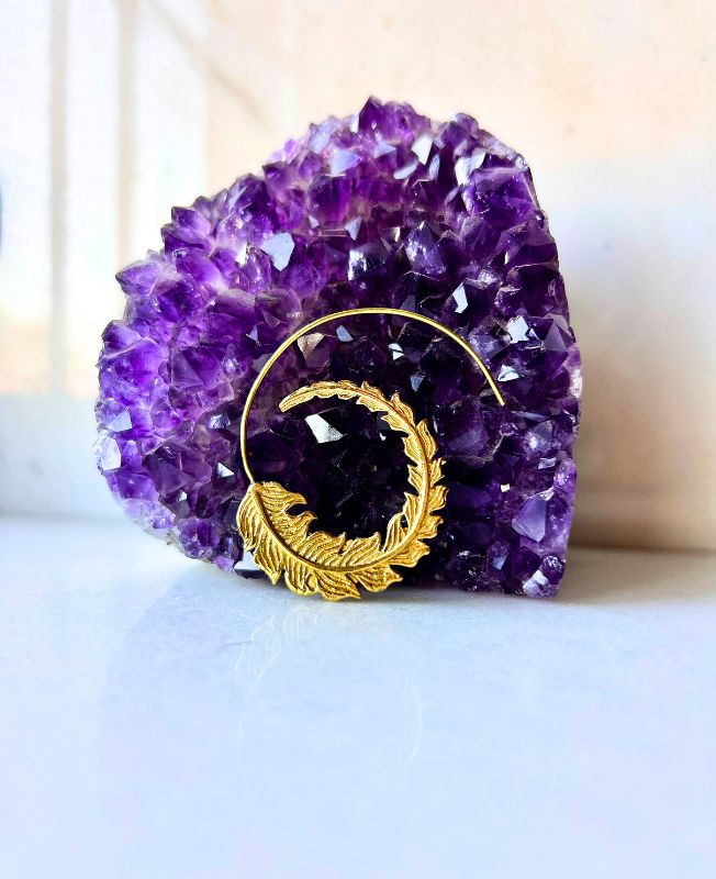 5/20 Pairs Nature Leaf Spiral Brass Earrings