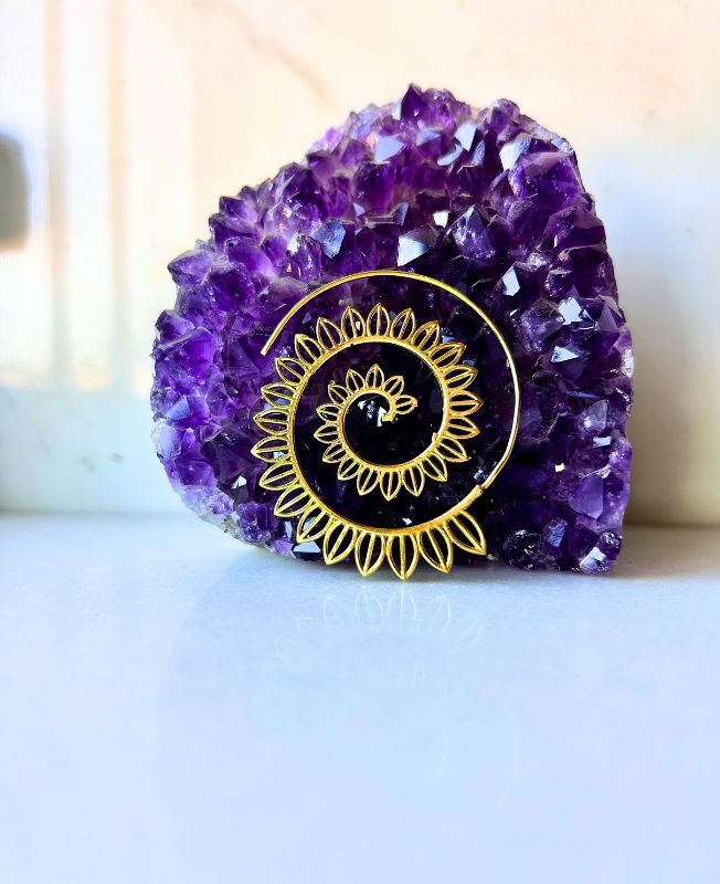 5/20 Pairs Petals Spiral Filigree Brass Earrings