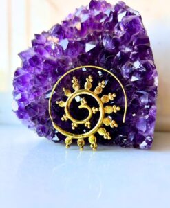 5/20 Pairs Beads Spiral Filigree Brass Earrings