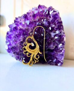 5/20 Pairs Curl Swirl Filigree Brass Earrings