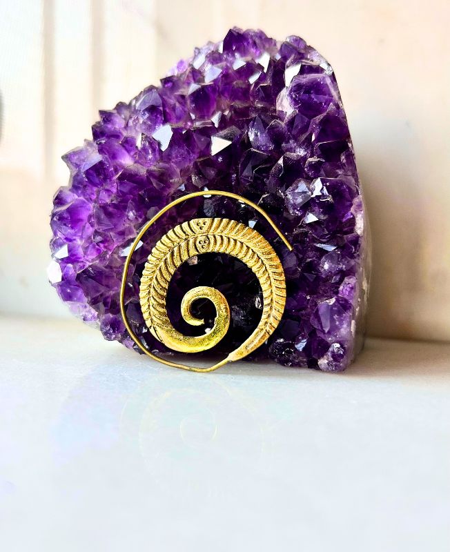 5/20 Pairs Ethnic Spiral Hoop Brass Earrings