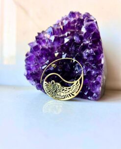 5/20 Pairs Half Moon Filigree Hoop Brass Earrings