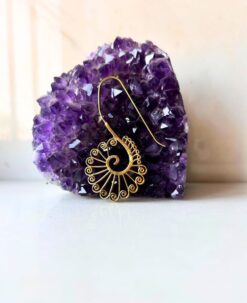 5/20 Pairs Hook Spiral Filigree Brass Earrings