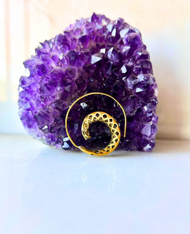 5/20 Pairs Intersect Spiral Filigree Brass Earrings