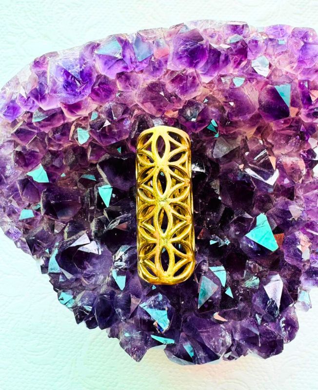 Floral Eyelet Brass Dreadlock Bead