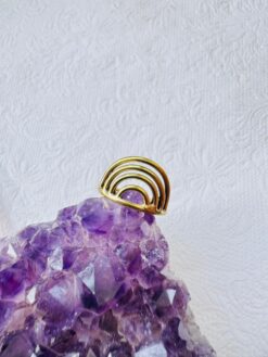 5/20 Pieces Four Tier Rainbow Brass Ring