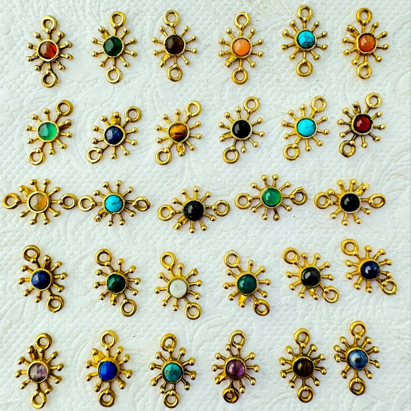 Mandala Brass Gemstone Connectors