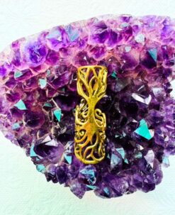 Tree Cutwork Brass Dreadlock Bead