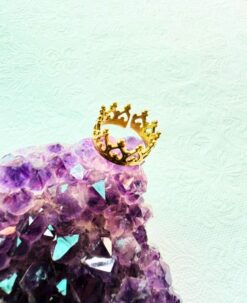 5/20 Pieces Crown Filigree Brass Ring