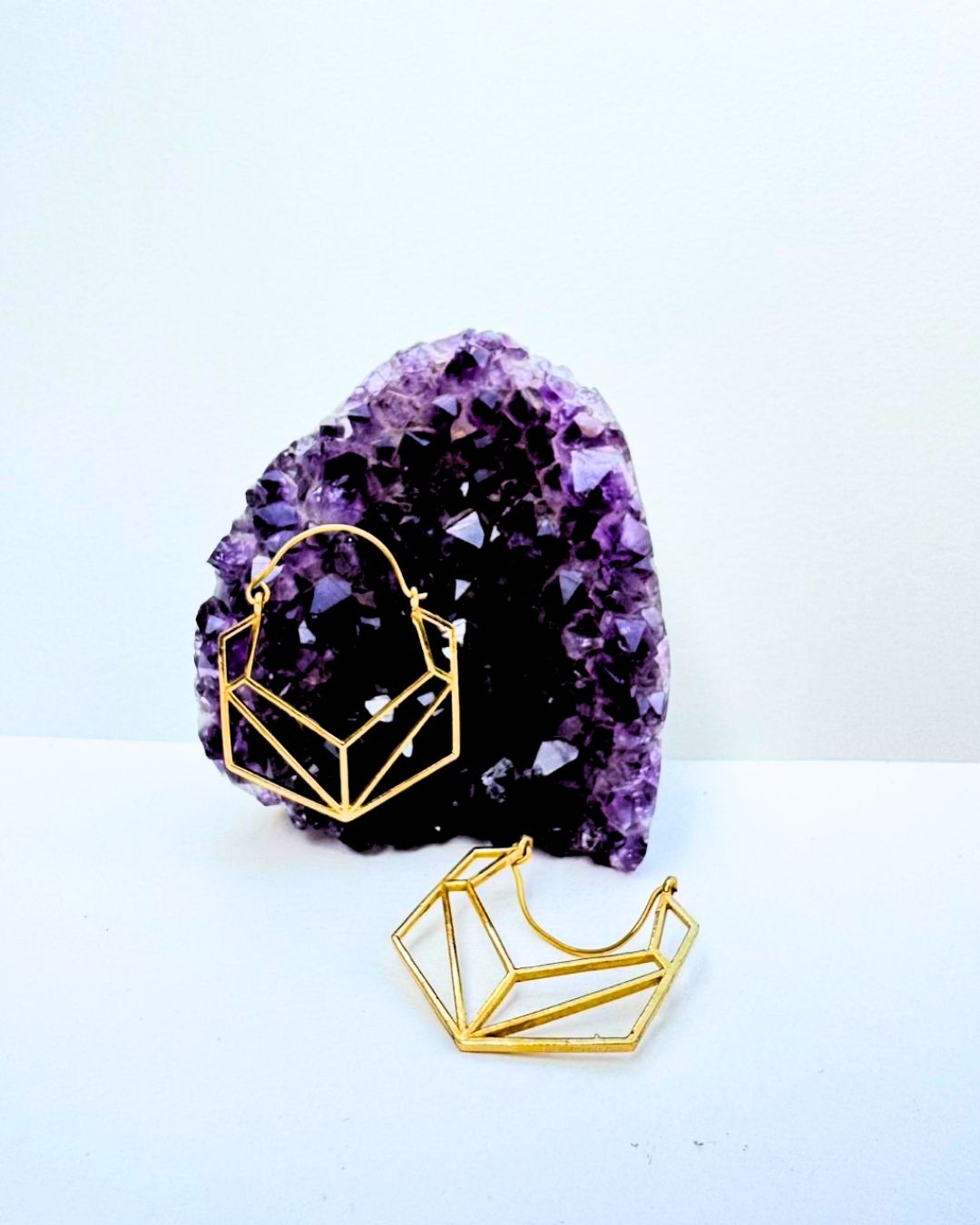 5/20 Pairs Minimal Framework Hoop Brass Earrings