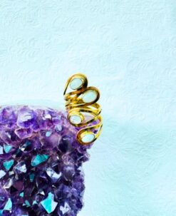 5/20 Pieces Intertwined Spiral Brass Ring