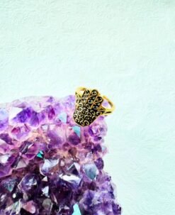 5/20 Pieces Hamsa Hand Brass Ring