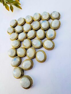 Oval Grooved stones - Moon Stone Connectors for Micro Macrame