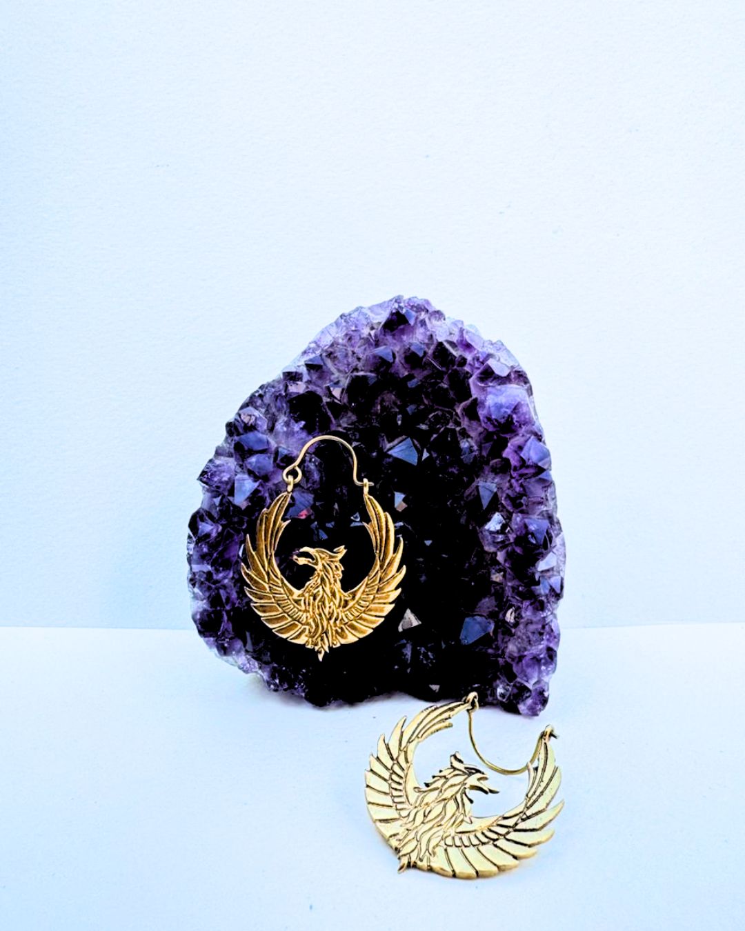 5/20 Pairs Mythical Bird Tribal Hoop Brass Earrings