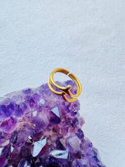 5/20 Pieces Minimalist Double Band Brass Ring