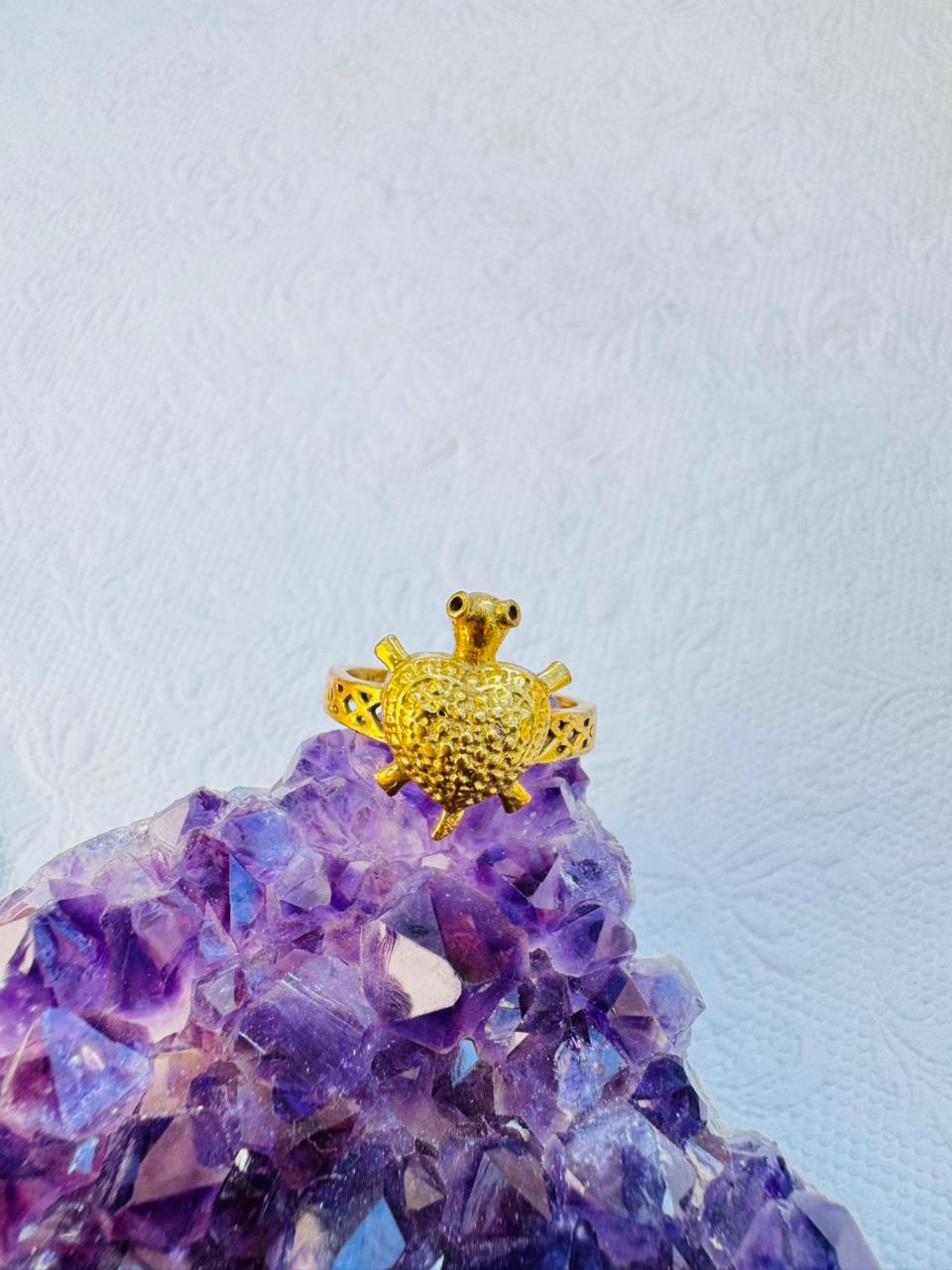 5/20 Pieces Textured Turtle Brass Ring