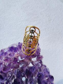 5/20 Pieces Flower of Life Cigar Band Brass Ring