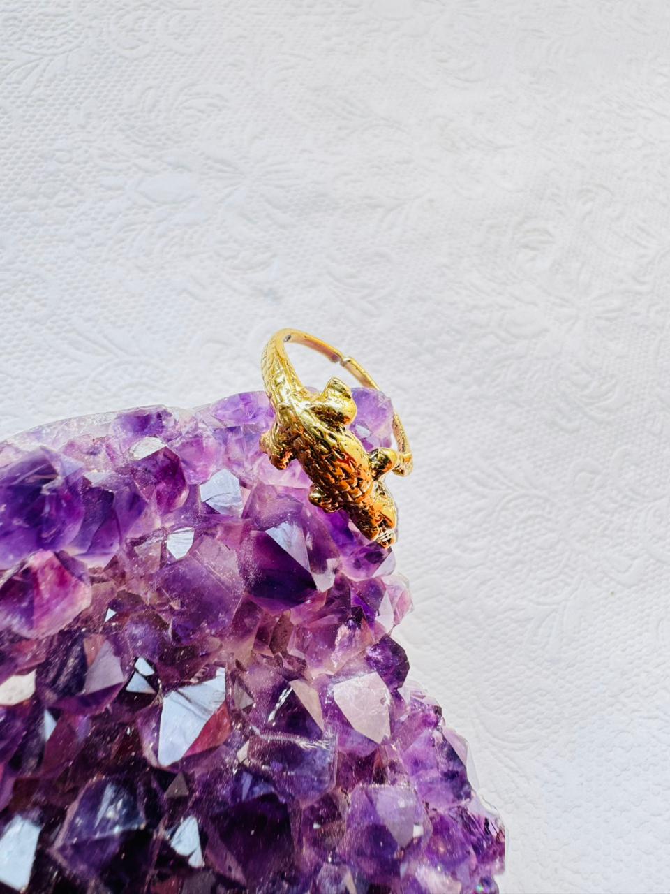 5/20 Pieces Crocodile Design Brass Ring