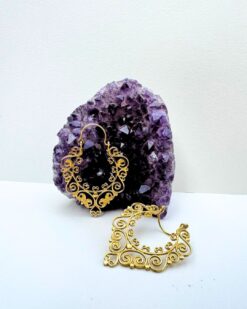 5/20 Pairs Scroll Filigree Hoop Brass Earrings