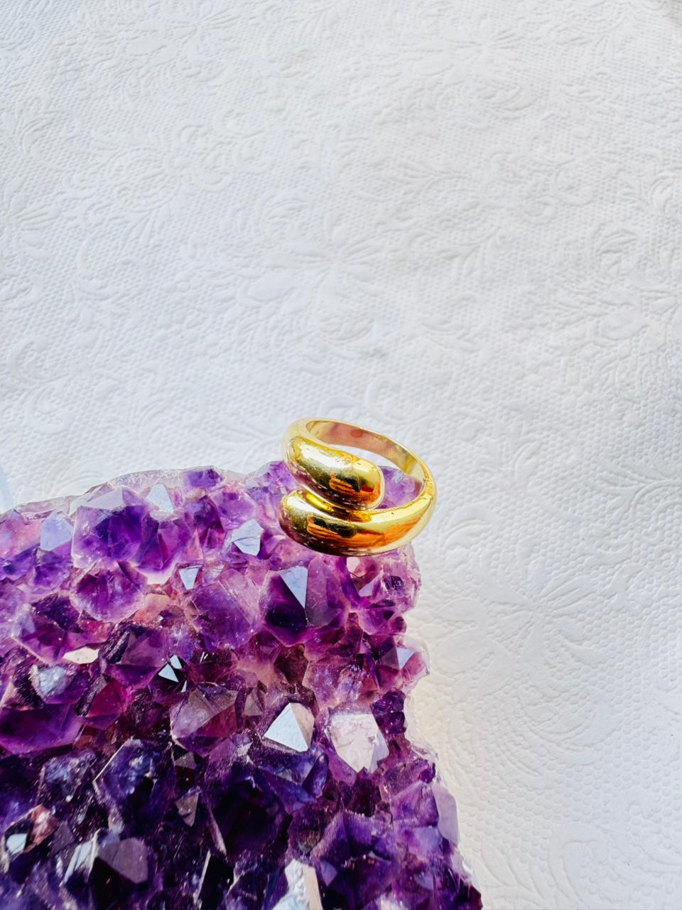 5/20 Pieces Sculptural Loop Brass Ring