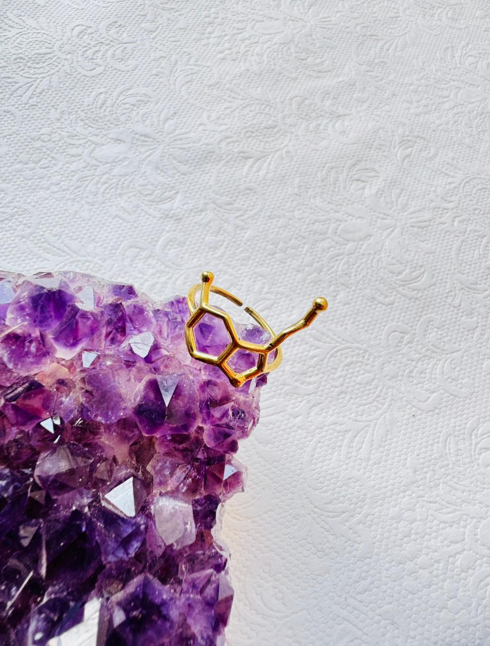 5/20 Pieces Honeycomb Crafted Brass Ring