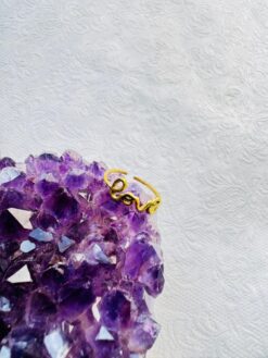 5/20 Pieces Love Script Brass Ring