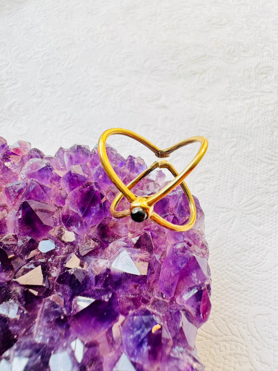 5/20 Pieces Open Heart Brass Ring