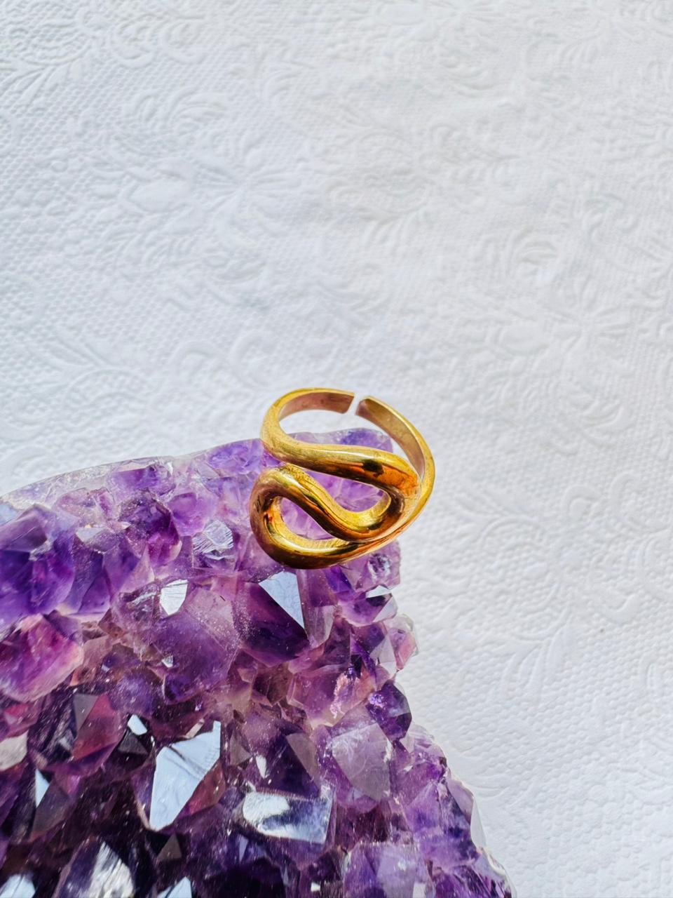 5/20 Pieces Wave Adjustable Brass Ring