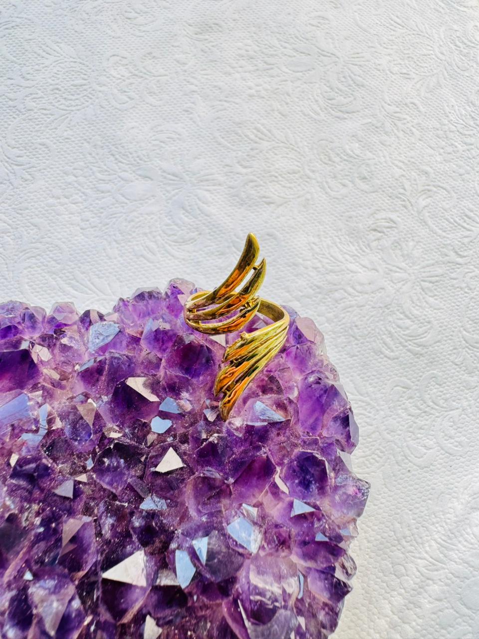 5/20 Pieces Sleek Winged Bypass Brass Ring