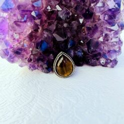 Tiger Eye Teardrop Grooved Stones Connectors