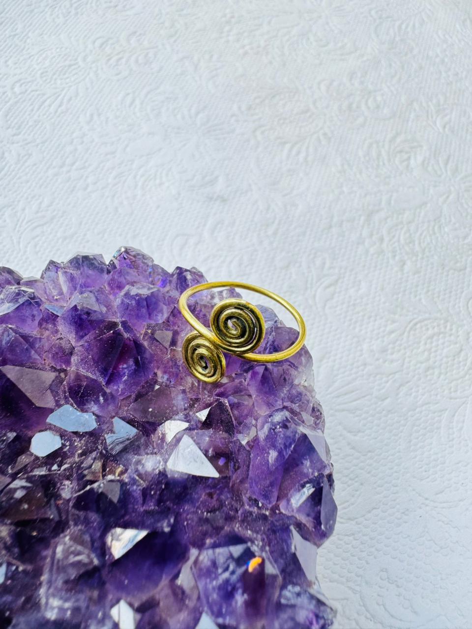 5/20 Pieces Sacred Spiral Brass Ring