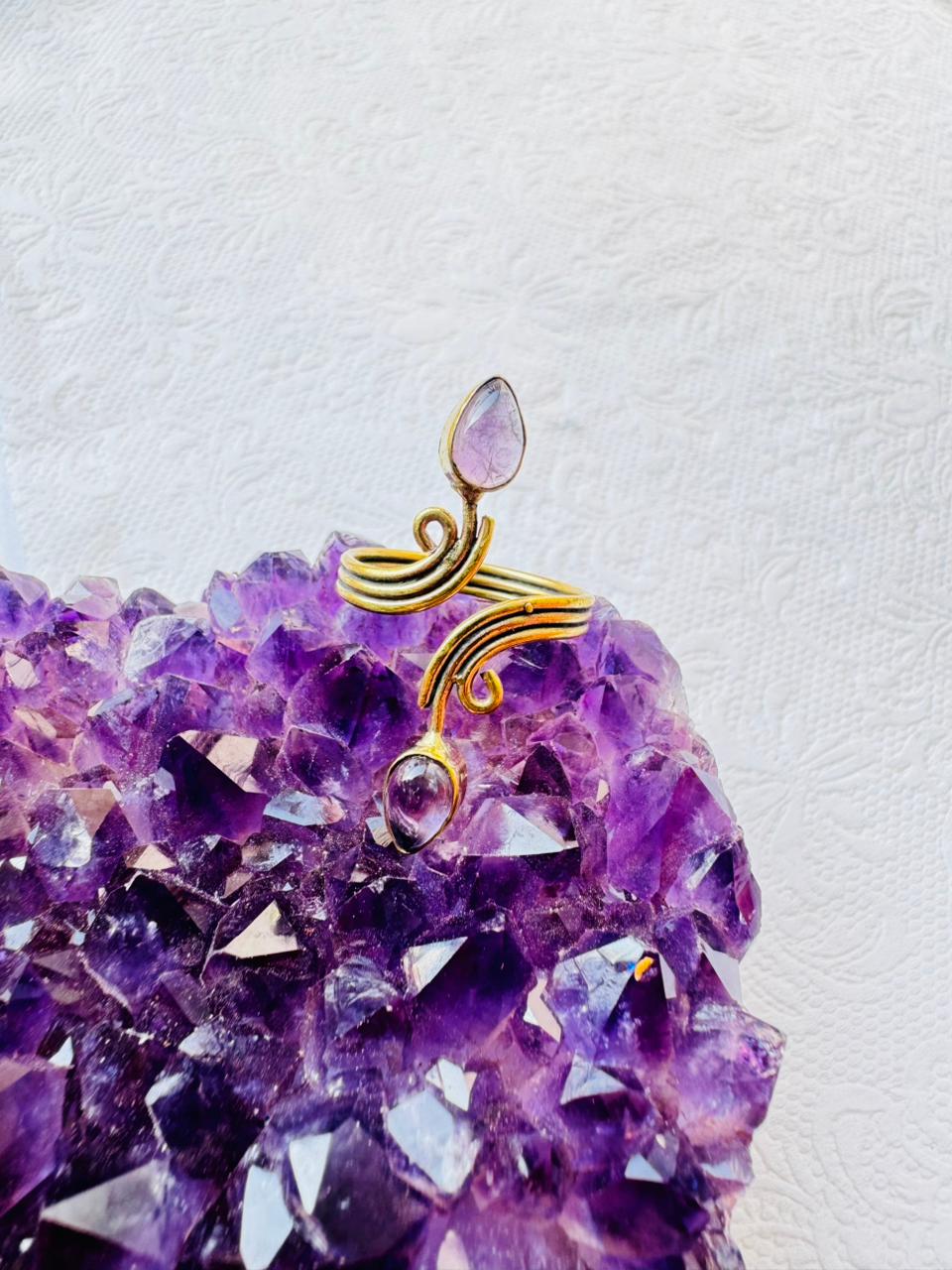 5/20 Pieces Flowing Spiral Brass Ring