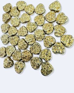 Textured Heart Brass Charms