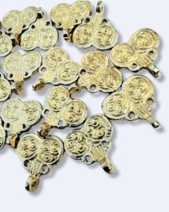 Double Spiral Filigree Brass Charms