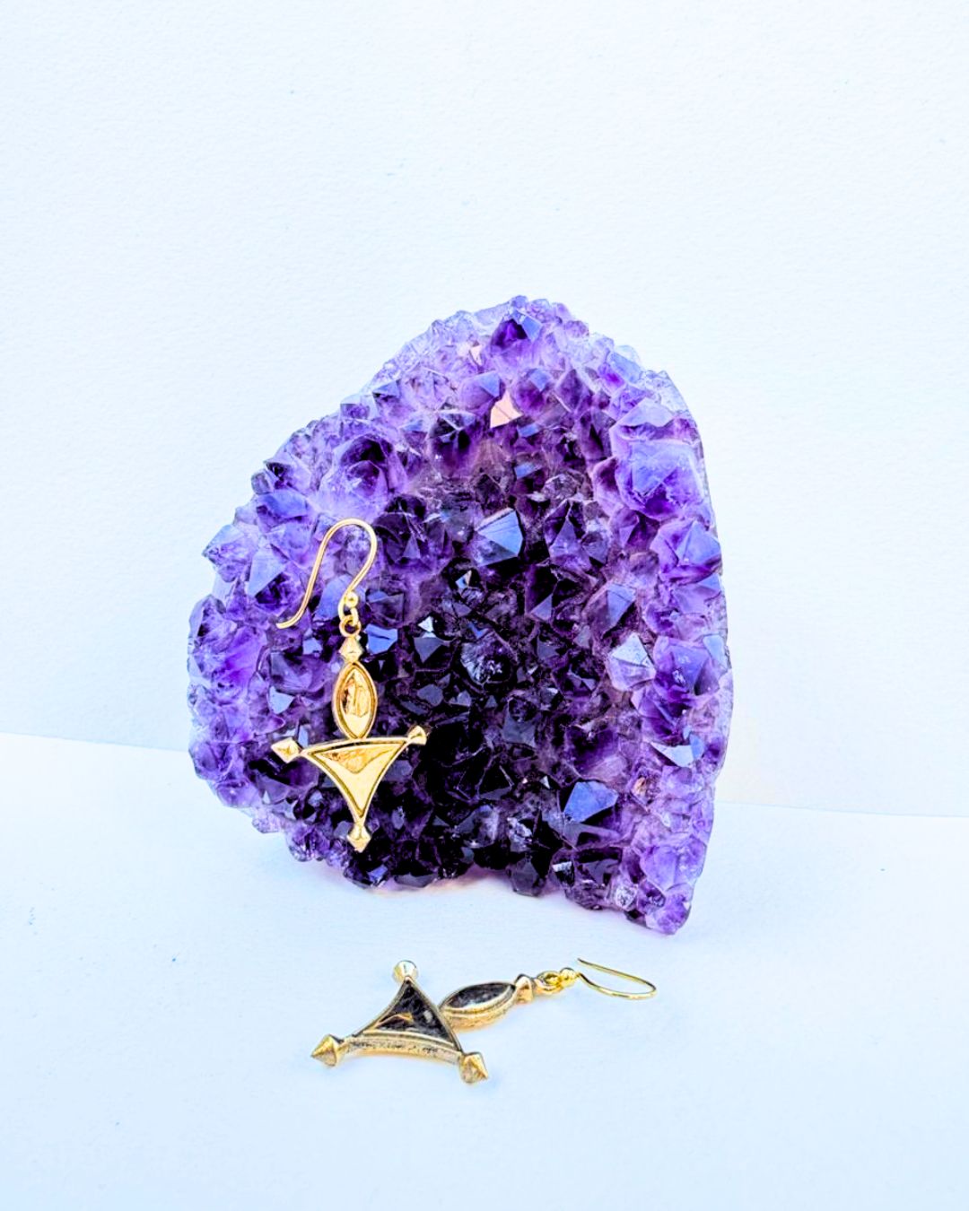 5/20 Pairs Agadez Cross Drop Brass Earrings