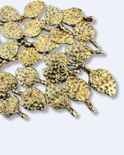 Textured Strawberry Brass Charms