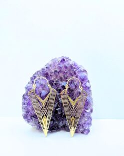 5/20 Pairs Tribal Arrow Drop Brass Earrings