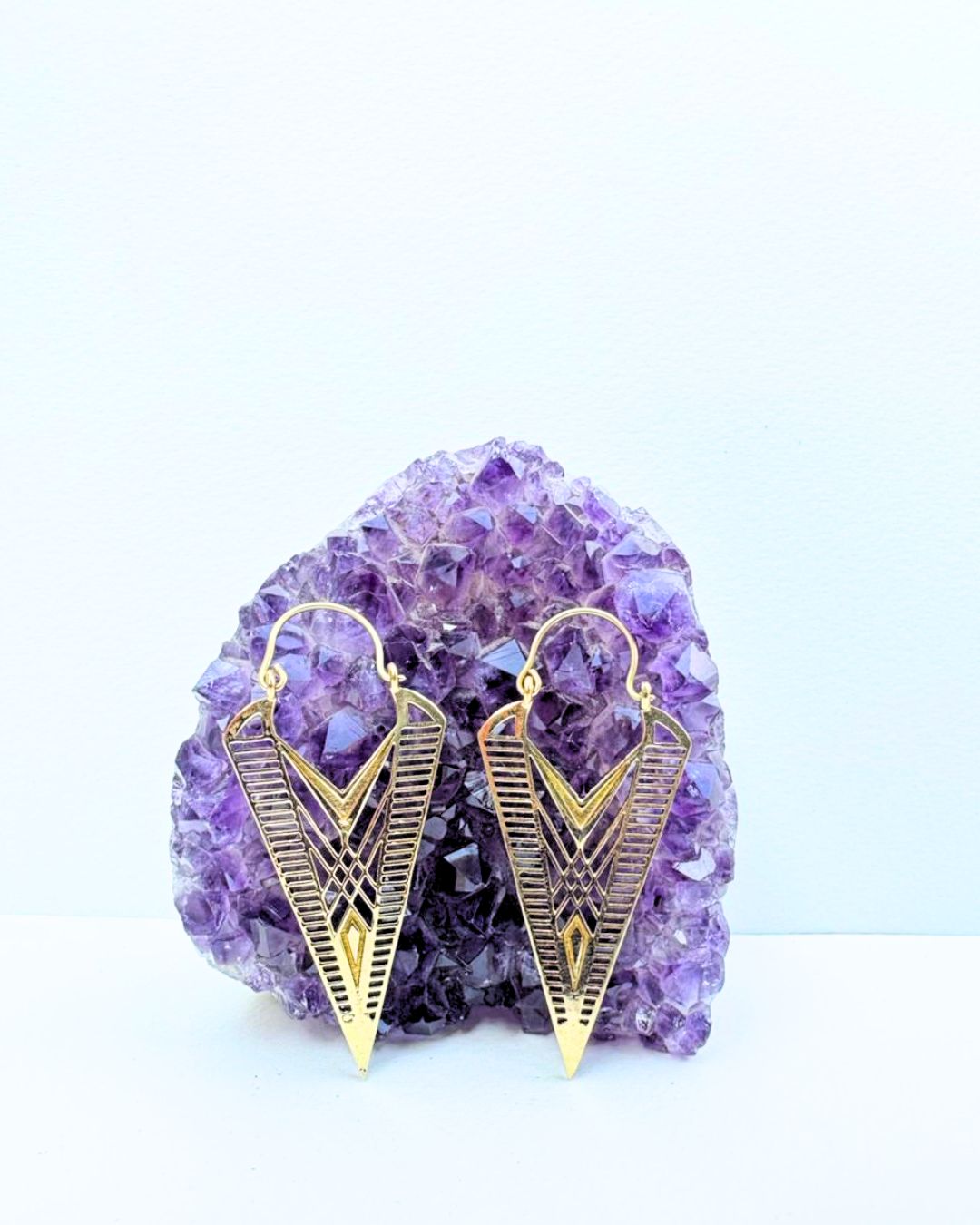 5/20 Pairs Tribal Arrow Drop Brass Earrings