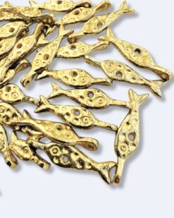 Textured Fish Brass Charms
