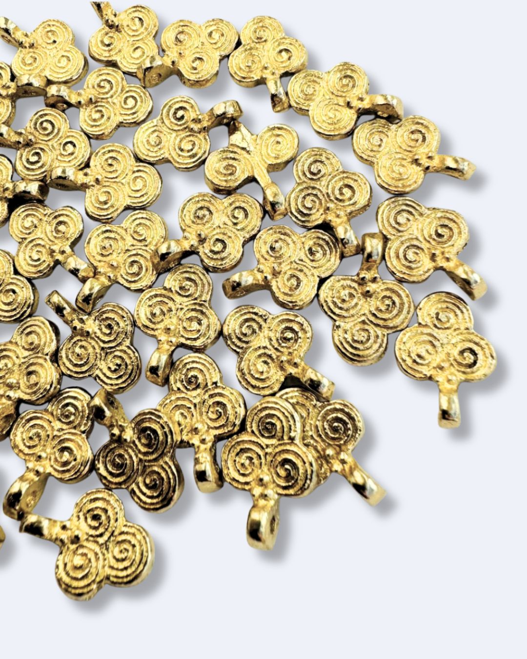 Triple Spiral Brass Charms