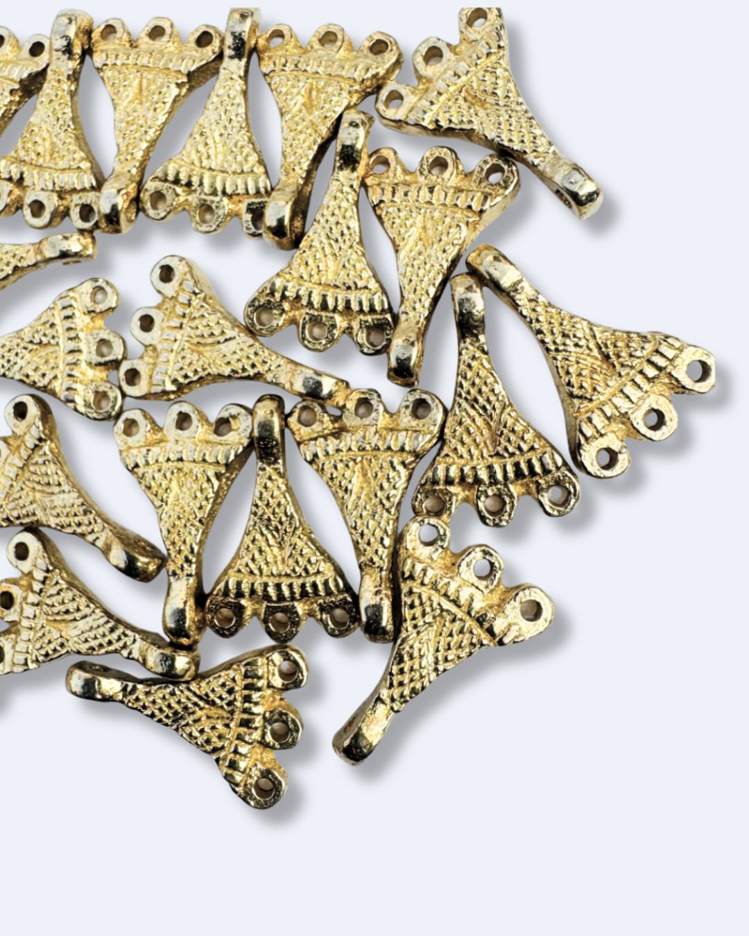 Triple Loop Fan Brass Charms