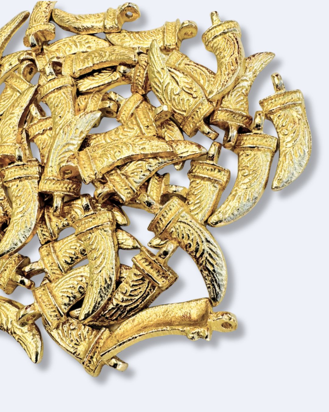 Talon Horn Brass Charm